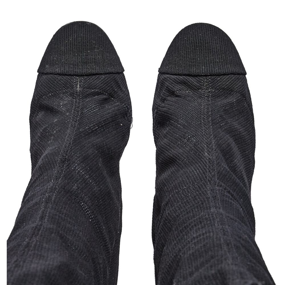 Chanel by Karl Lagerfeld black mesh sock boots - Picture 3 of 4